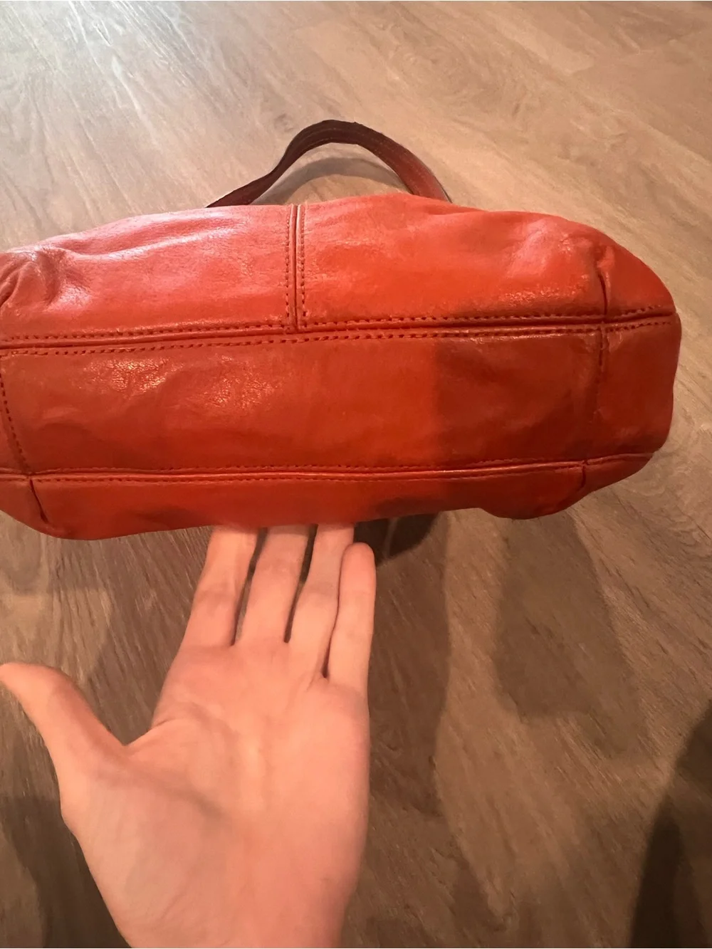 Coach Leather Shoulder Hobo in Burnt Orange